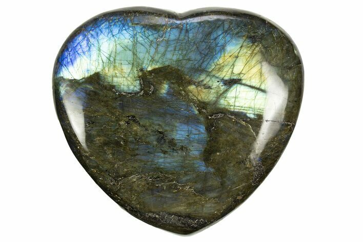 Flashy Polished Labradorite Heart - Madagascar #327248